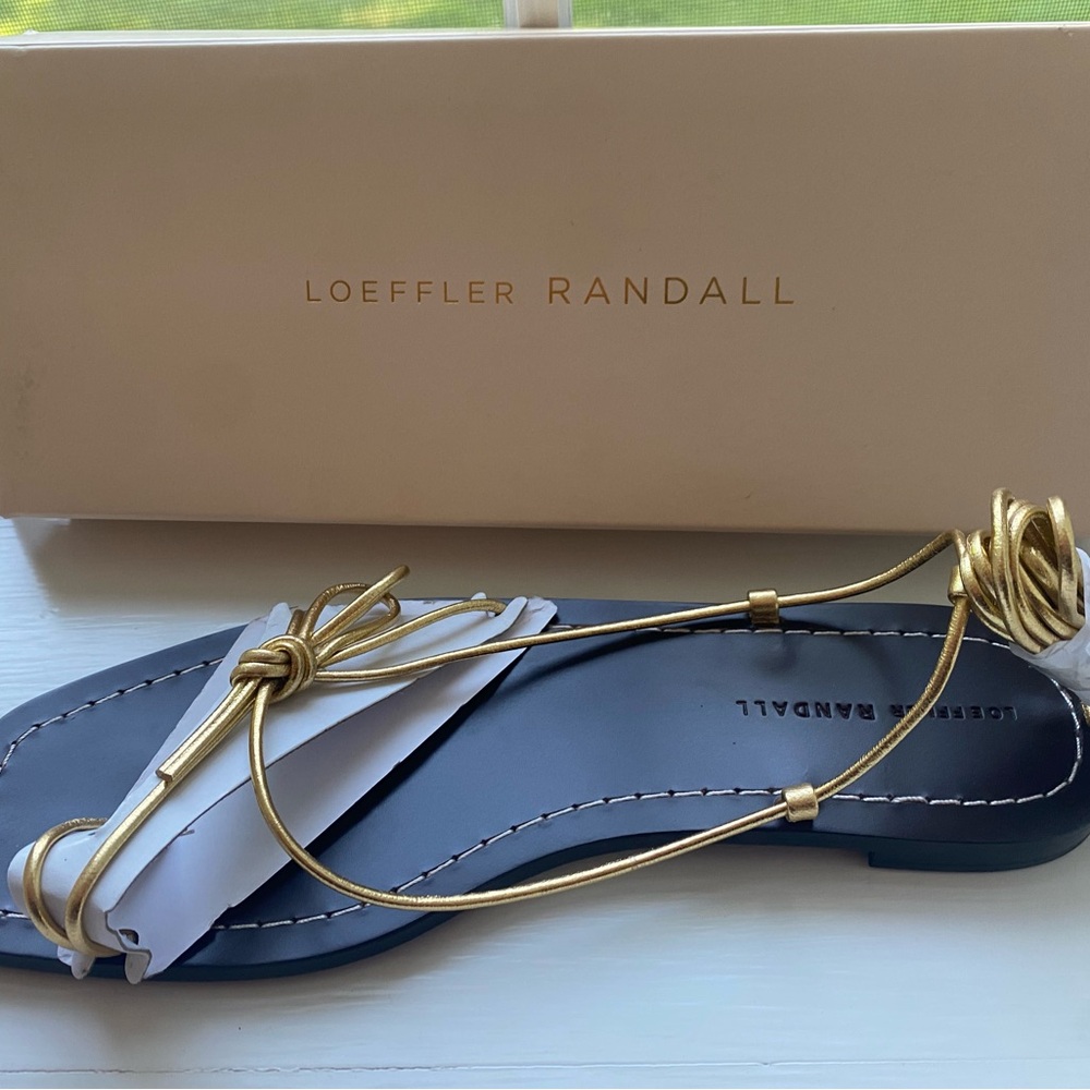 New in box, Loeffler Randall Jude sandals in gold